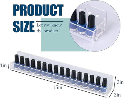 Coward 6 Piece Acrylic Nail Polish Organizer Rack Wall Mounted, Essential oil Display Stand, Alcohol ink Paint Storage Holder, displays 90 Bottles