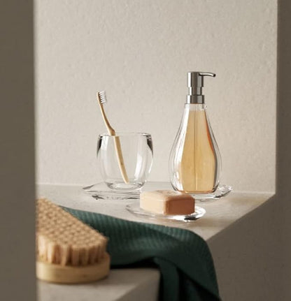 Umbra Droplet Acrylic Soap Dish Container For Bathroom - Acrylic Soap Bar Holder For Bath Sink - Nicely Fits Into Amenity Tray and Holds the Soap Bar Preventing It From Dirt and Ensures Zero Waste