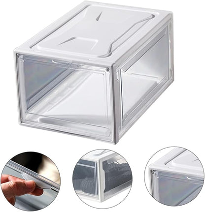 1pc Shoe Storage Box Clamshell Design for Easy Access Stackable Sneaker Organizer Small for Closet Display Environmental Protection Material