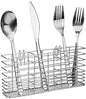 Slideep Cutlery Utensil Silverware Drying Rack, Flatware Storage Solution Basket with Hooks for Kitchen Dish Drainer Dish Drying Rack, RustProof 304 Stainless Steel