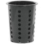 HUBERT Flatware Cylinder Round Perforated Black Plastic Set of 3 4 1/2"Dia x 5 1/2"H