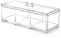 Square Acrylic Cotton Ball Pads Gauze Swab Holder Organizer Q-tip Dispenser Storage Canister Bathroom Container Flossers Box Case (9.3x3.7x3 in, 1 Tier, 3 Partitions, Transparent)