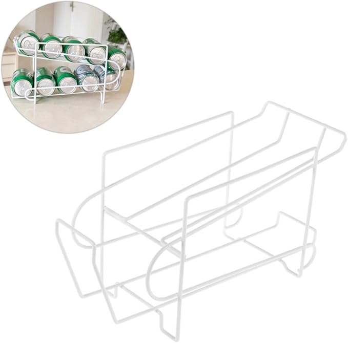 1PC Iron Soda Can Holder Portable Beer Rack Organizer for Home Kitchen Stackable Beverage Dispenser for Bar Office and Living Room Storage