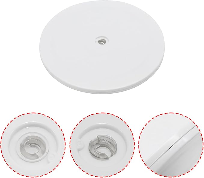 1 Pcs White 9 inch Acrylic Lazy Susan Rotating Turntable Organizer Bearings - Round Swivel Plate for Spice Rack, Table, Cake, Kitchen Pantry
