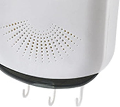 Hanging Plastic Chopstick Holder, 3 Compartments Wall Mounted Utensil Rack Draining Utensil Storage Cutlery Holder with Cover and Hook for Kitchen Countertop(White)
