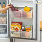 Fridge Storage Boxes (Pack of 4) Freezer & Refrigerator Organizer Containers Kitchen Storage Container Set Kitchen Accessories Items for Home 1200 ml Food Storage Box