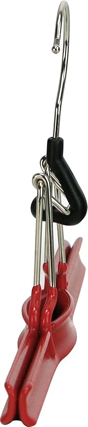 Mawa by Reston Lloyd Non-Slip Space-Saving Clothes Hanger with Clamp for Pants and Skirts, Style M/26, 1-Piece,Red