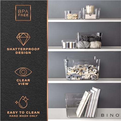 BINO | Plastic Organizer Bins, Large - 4 Pack | THE SOHO COLLECTION | Multi-Use Organizer Bins | Pantry Organizer & Freezer Organizer Bins | Plastic Storage Containers | Bins for Home & Kitchen Org - Image 7