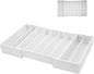 MinBoo Bamboo Drawer Organizer - Expandable K Cup & Pods Holder, Coffee Pod Storage, Tea Organizer, Versatile Kitchen Accessory Organization and Storage,White