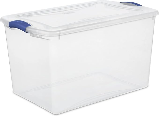 (2pack) 66 Quart Clear Plastic Storage Bins with Latch Lid, Extra Large Stackable Storage Containers for Home Organization, Heavy-Duty Plastic Storage Totes for Clothes, Blankets, Seasonal Items