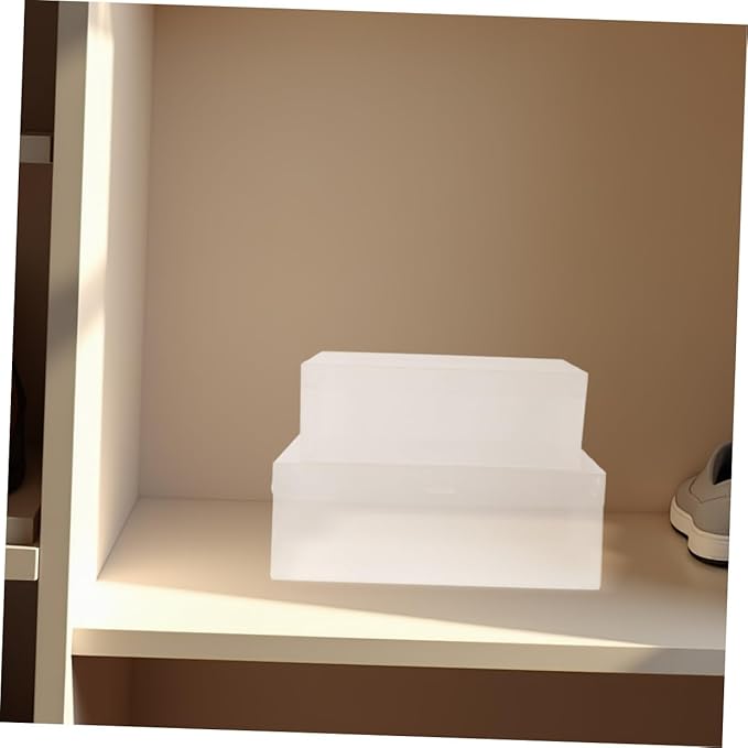 Garneck 6pcs Plastic Flip Shoe Box Cubby Organizers Lids Storage Boxes for Shoes Home Office