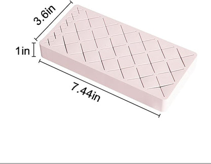 Silicone Lipstick Holder 18+6 Slots, Cosmetic Organizer Stand Square Makeup Display Case for Brush Lip Eye Stick Nail Polish Brushes Eyebrow, Premium Cosmetic Organizer-Pink