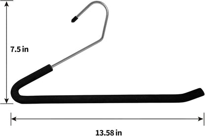 Open Ended Pants Coat Hangers, 20 Pack Non-Slip Foam Padded Pants Hangers, Space Saving Heavy Duty for Jeans, Trousers, Slacks