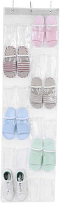 Wisecoco 24-Pockets Over The Door Shoes Organizer, Space Saving Hanging Storage Bags Closet Storage Rack Hangs on Closets for Shoes, Sneakers