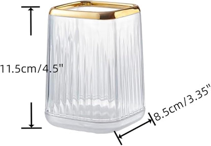 Makeup Brush Holder Clear Acrylic Makeup Brushes Organizer Pen Pencil Holder Cosmetic Brush Holder for Vanity Bathroom Decor, Set of 2