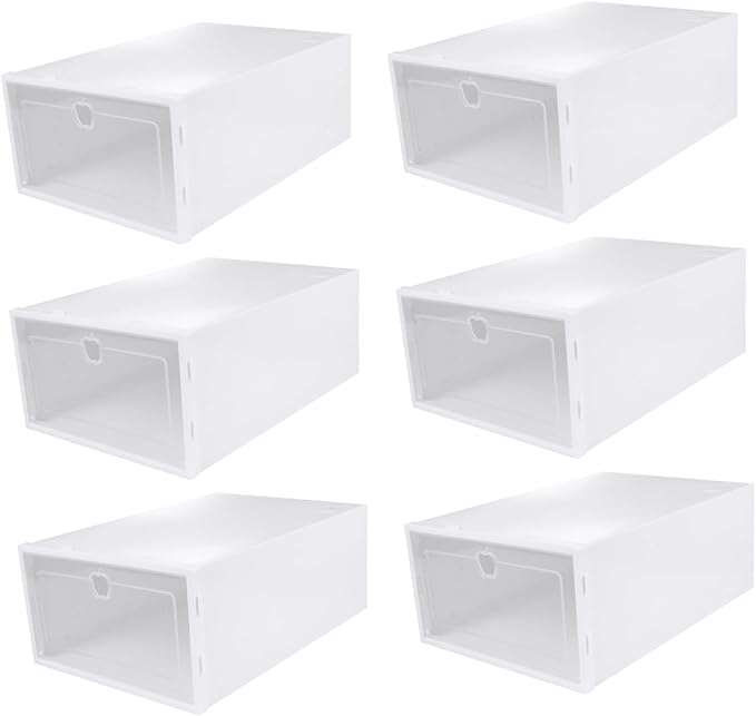 Hemobllo 6pcs Stackable Transparent Shoe Storage Boxes Organizer for Closet Drawer Type Protective Shoe Organizer for Heels Sneakers Slippers Boots PP Material Multi Functional Space Saving