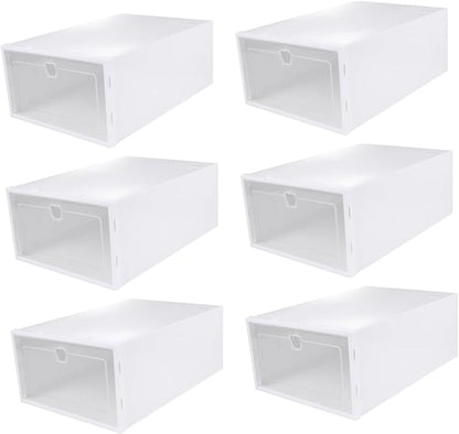 Hemobllo 6pcs Stackable Transparent Shoe Storage Boxes Organizer for Closet Drawer Type Protective Shoe Organizer for Heels Sneakers Slippers Boots PP Material Multi Functional Space Saving