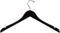 SSWBasics 17" Black Wooden Dress Hangers - Case of 50, Modern, Elegant Wooden Design