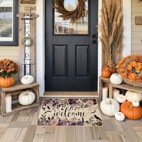 ORTIGIA Halloween Doormat Gothic Purple Welcome Door Mat 17x36 Inch - Image 6