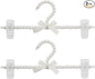 XGNG 2PCS Pearl Plastic Bowknot Clothes Rack with Clip Artificial Pearl Hangers Pearl Pants Hangers for Trousers Jeans Skirts, White