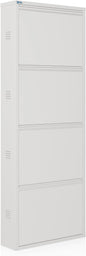 CEHA 4 Tier Metal Shoe Cabinet with Cover, Durable Shoe Storage Organizer for Entryway, Space Saving Shoe Shelf Closet with Side Ventilation Holes, 5.91" x 53.5" x 19.68", White