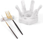 Marble Utensil Rest White Kitchen Counter Spoon Holder for Fork, Knife and Cutlery, Kitchen Utensil Rest for Clean and Organized Counter