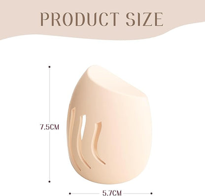 Silicone Makeup Sponge Holder travel case,Double-Sided Breathable Makeup Sponge Case for Business, Travel or Daily,Fit All Sponges,Quick Drying,Easy to Carry (Beige)