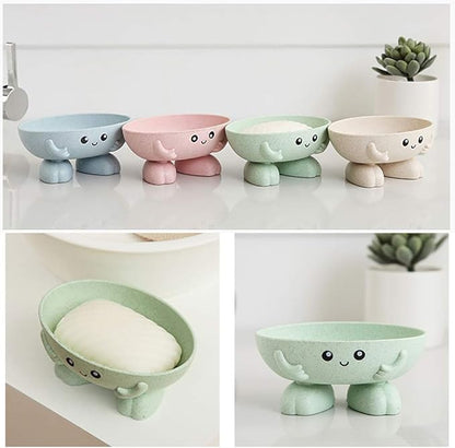 Soap Holder, Cute Soap Dish, Creative Lovely Bar Soap Tray Counter for Shower Bathroom Kitchen Countertop - Green