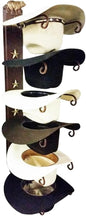 6-Hat Cowboy Hat Rack – Crown Down Wall Mount – Embossed Bear with Gold Hand Finish – American Made Steel