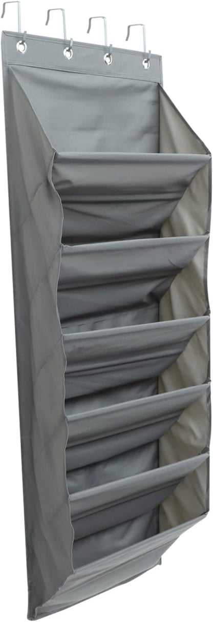 STOBAZA Hanging Storage Organizer for Shoes and Accessories No-assembly Door Pouch Versatile Space-saver for Bedroom Bathroom and Laundry Room Gray Design