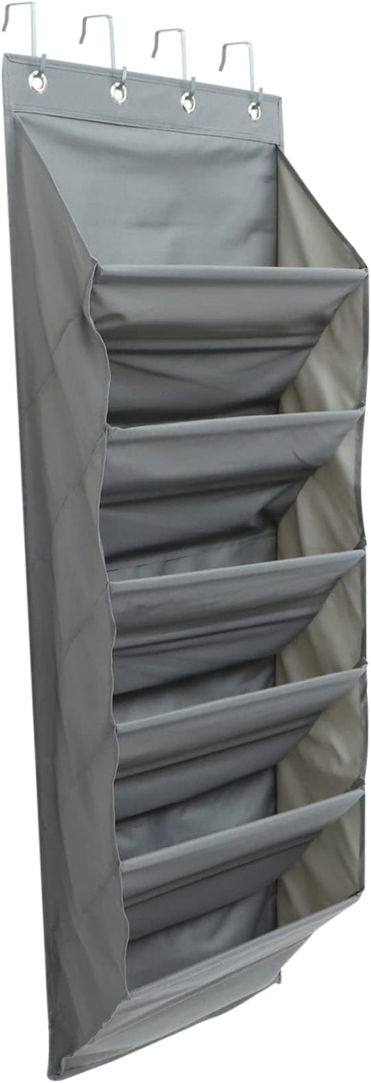 STOBAZA Hanging Storage Organizer for Shoes and Accessories No-assembly Door Pouch Versatile Space-saver for Bedroom Bathroom and Laundry Room Gray Design