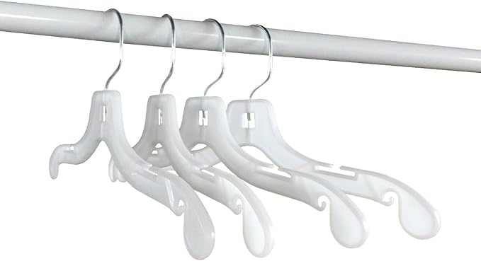 NAHANCO Children’s Plastic Shirt Hangers, Super Heavy Weight - 12" White (Pack of 100), Made in USA