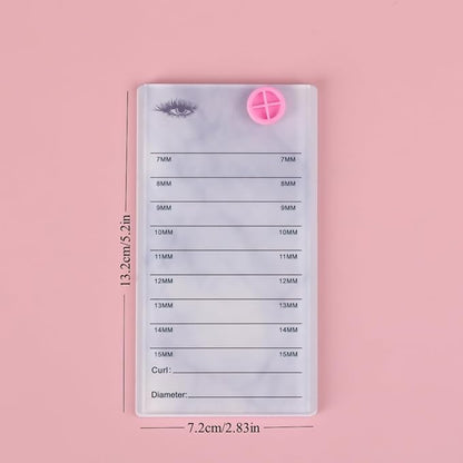 Acrylic Eyelash Pallet For 8 Layers Storage Organizer, Grafting False Eyelashes With 7-15mm Scale Glue Cup Palette, Cosmetic Beauty Extension Supplies (A Marble White Pallet)