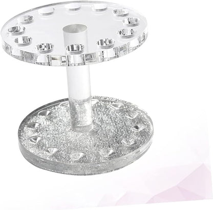 Healeved Heart-Shaped Transparent Acrylic Nail Art Brush Holder Stand for Uv Gel Pens Portable Nail Holder Organizer Compact Cosmetic Display Case 3.42X3.34X2.67In