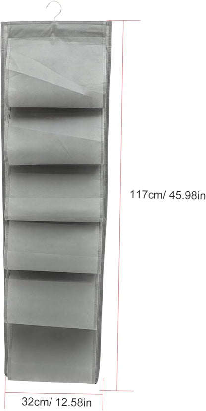 Alipis Compartment Hanging Shoe Storage Bag for Over Door and Wall Non Woven Organizer for Underwear and Clothes Space Saving Closet Hanging Organizer for Travel and Home Use Gray