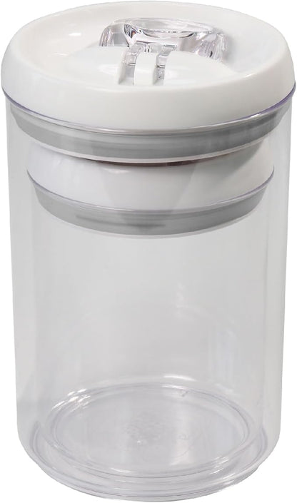 Felli Flip Tite Storage Container with Lid 6" ROUND Airtight Ring Lock Top, Plastic Canister Jar for Flour Sugar Rice Protein Powder Coffee Cracker Kitchen Pantry Organizer (6" Round Nest-M 2pk)