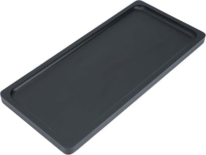 Bamboo Vanity Tray Bamboo Counter Storage Tray Rack for Organizing Decor Display Toilet Tank Top Pallet Black Tray Rack 11.8 x 6 x 0.7in