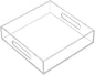 KEVLANG Clear Sturdy Acrylic Tray with Handles-8"x8"x2"H-Countertop Organizer Tray for Kitchen,Bathroom,Office- Storage Box for Cosmetics, Jewelry,Toiletries,Toy,Gadgets