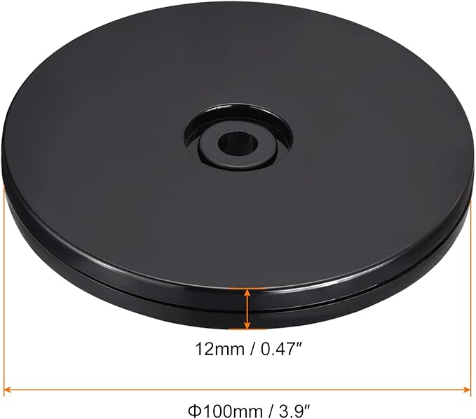 MECCANIXITY 4inch Rotating Swivel Stand with Steel Ball Bearings Lazy Susan Base Turntable for Kitchen Corner Cabinets, Black Pack of 4