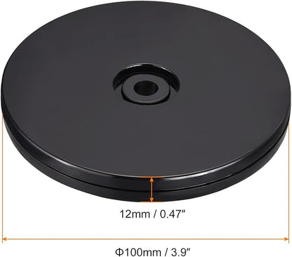 MECCANIXITY 4inch Rotating Swivel Stand with Steel Ball Bearings Lazy Susan Base Turntable for Kitchen Corner Cabinets, Black Pack of 4