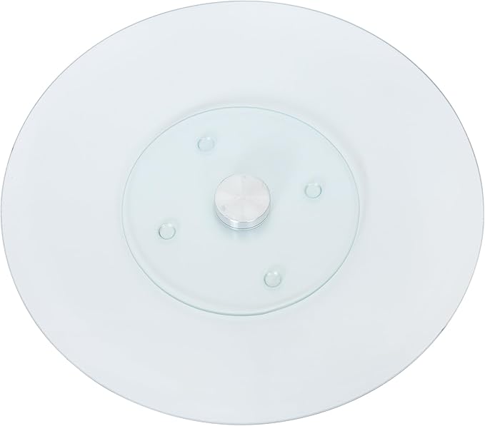12.5 Inch Tempered Glass Lazy Susan Turntable – Smooth Aluminum Bearing Cake & Dessert Stand, Ideal for Parties, Cheese Boards, Table Serving & Icing Cakes – Elegant, Durable, Easy to Rotate