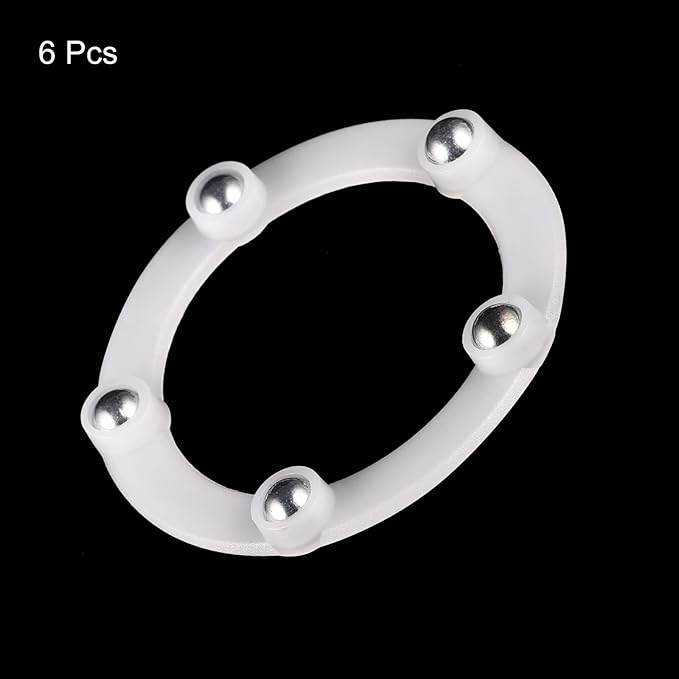 MECCANIXITY 2inch Rotating Swivel Stand with Steel Ball Bearings Annular Lazy Susan Base Turntable for Kitchen Corner Cabinets, 55 x 40mm White Pack of 6