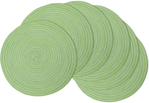 MIAOMIAO Round Placemats Set of 6 Braided Dining Table Kitchen Decor Mets by Unknown