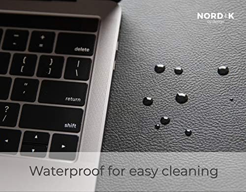 Nordik Leather Desk Mat - Cork Pebble Black - Leather Desk Pad 35x17 in - Image 5