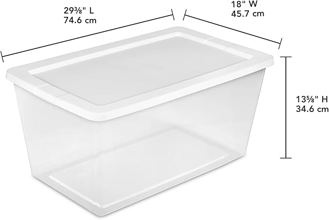 Storage Bin 90 Quart 2-Pack, Clear Plastic Stackable Storage Box with Lid, Storage Containers for Closet, Toy & Food, Moving Bin & Totes, Organization Packing Box