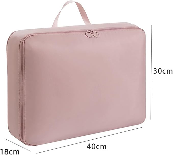 MECOLOR Space Saver Compression Storage Bags, Clothes, Bedding, Duvet Storage, Bedding Organiser with Zipper, Pillow, Carrier Bag Storage (pink, XL)
