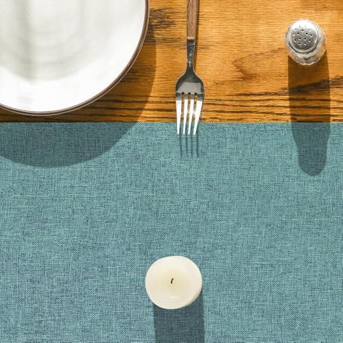 Artoid Mode Turquoise Aqua Table Runner, Seasonal Summer Washable Kitchen Dining Table Decoration for Home Party Decor 13x60 Inch - Image 2