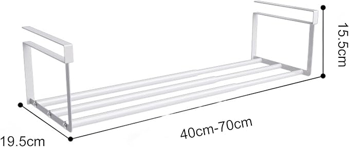 Hanging Shoe Organizer for Closet, Expandable Rack Organizer Under Cabinet Shelf - for Kitchen, Book or Clothing Storage and Organization. (White-1Pcs)