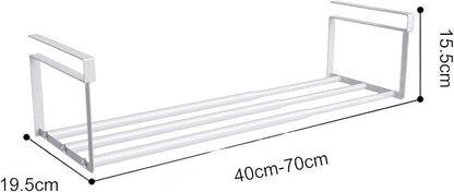 Hanging Shoe Organizer for Closet, Expandable Rack Organizer Under Cabinet Shelf - for Kitchen, Book or Clothing Storage and Organization. (White-1Pcs)