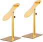 Shoe Display Stand Golden, Risers Stand Countertop Adjustable Shoe Rack Retail Supplies Stainless Steel Shoe Display, 2 Sets of Shoe Rack